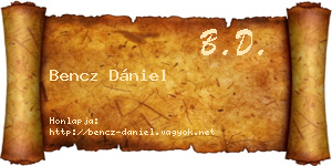 Bencz Dániel névjegykártya